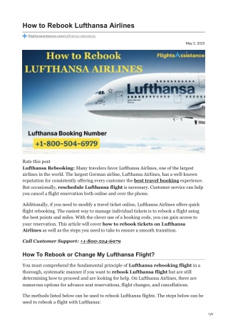 How to Rebook Lufthansa Airlines