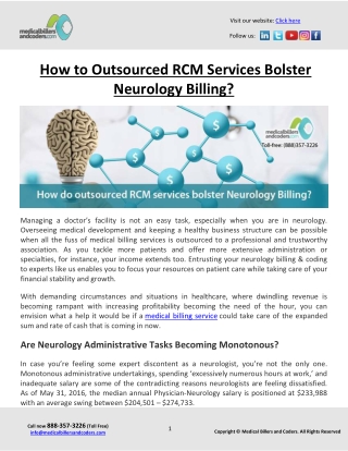 How to Outsourced RCM Services Bolster Neurology Billing