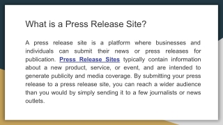 What is a Press Release Site_