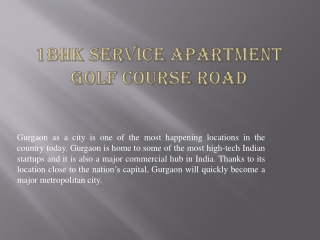 1BHK Service Apartment Golf Course Road