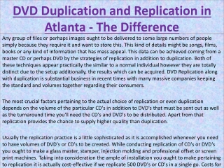 DVD Duplication and Replication in Atlanta - The Difference