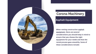 Considerations When Renting Construction Asphalt Equipment