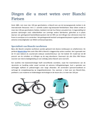 Dingen die u moet weten over Bianchi Fietsen.docx