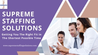 Supreme Staffing Solutions - Professional Staffing Services