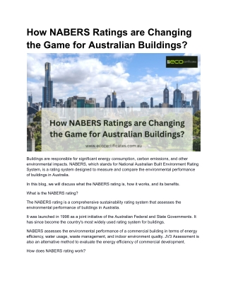 How NABERS Ratings are Changing the Game for Australian Buildings