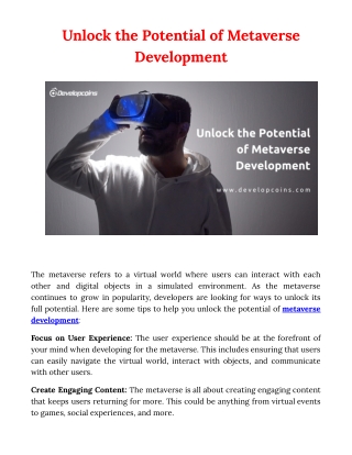 Unlock the Potential of Metaverse Development