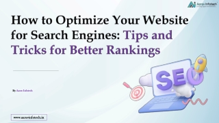 How to Optimize Your Website for Search Engines Tips and Tricks for Better Rankings