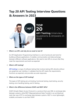 Top 20 API Testing Interview Questions