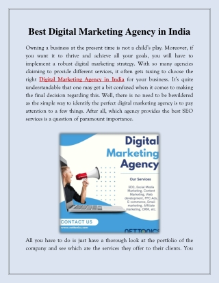 Best Digital Marketing Agency in India