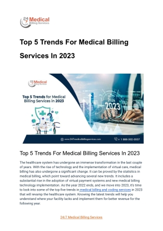 Top 5 Trends for Medical Billing Services in 2023