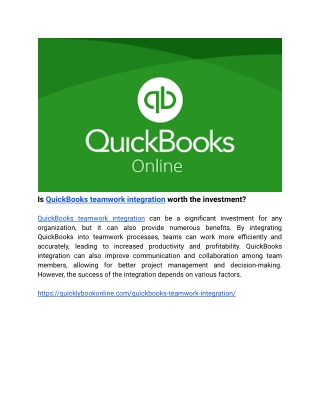 Is QuickBooks teamwork integration worth the investment