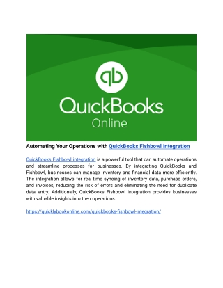 Automating Your Operations with QuickBooks Fishbowl Integration