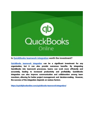 Is QuickBooks teamwork integration worth the investment