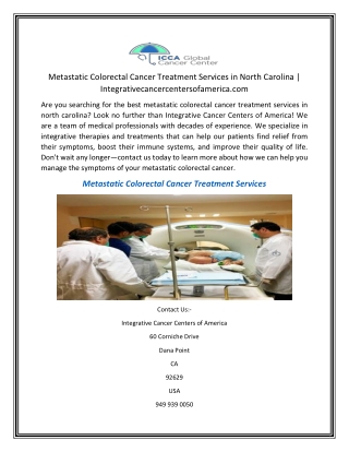 Metastatic Colorectal Cancer Treatment Services in North Carolina