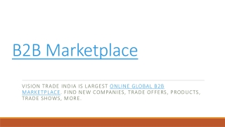 Online Global B2B Marketplace - April 2023