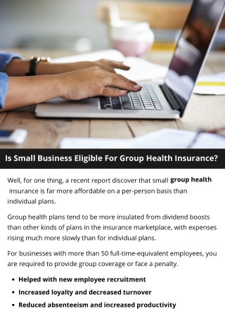 Is Small Business Eligible For Group Health Insurance