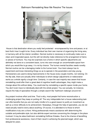 BathroomRemodelingNearMeResolveTheIssues