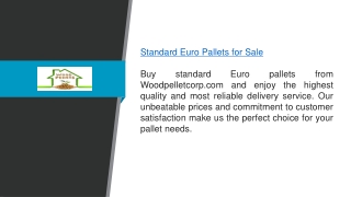 Standard Euro Pallets For Sale Woodpelletcorp.com