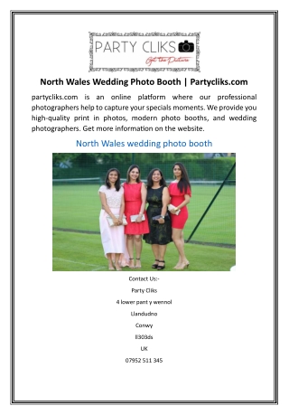 North Wales Wedding Photo Booth Partycliks.com