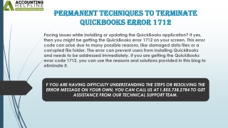 A quick and easy guide to resolve QuickBooks Error 1712
