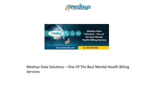 Medisys Data Solutions – One Of The Best Mental Health Billing Services