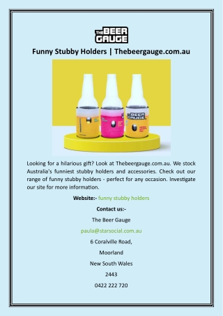 Funny Stubby Holders  Thebeergauge.com