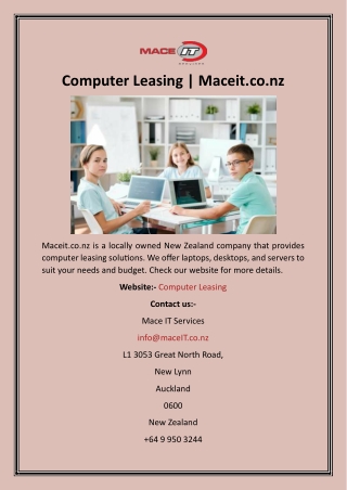 Computer Leasing  Maceit.co.nz