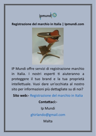 Registrazione del marchio in Italia  Ipmundi