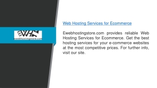 Web Hosting Services for Ecommerce  Ewebhostingstore.com