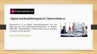 digital marknadsföringsbyrå  Interwebsite.se