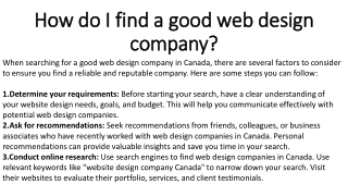 How do I find a good web design company