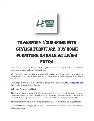 Home Furniture on Sale