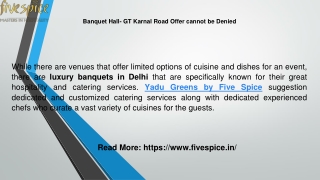 Banquet hall- GT Karnal Road