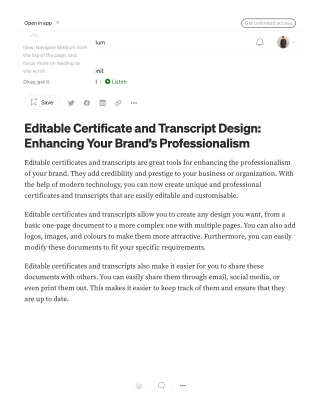 Editable Certificate and Transcript Design_ Enhancing Your Brand’s Professionalism