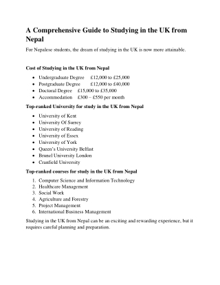 A Comprehensive Guide to Studying in the UK from Nepal | AHZ Associates