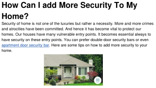 How Can I add More Security To My Home_