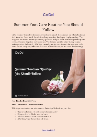 CuDel-summer foot care routine you should follow