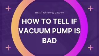 How To Tell If Vacuum Pump Is Bad