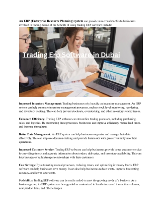 Trading Erp Software in Dubai