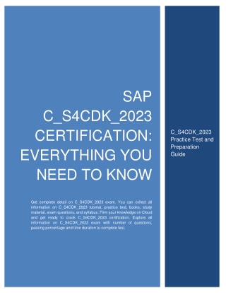 SAP C_S4CDK_2023 Certification: Everything You Need to Know