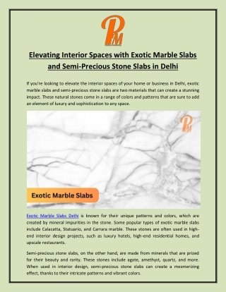 Elevating Interior Spaces with Exotic Marble Slabs and Semi-Precious Stone Slabs in Delhi - Copy