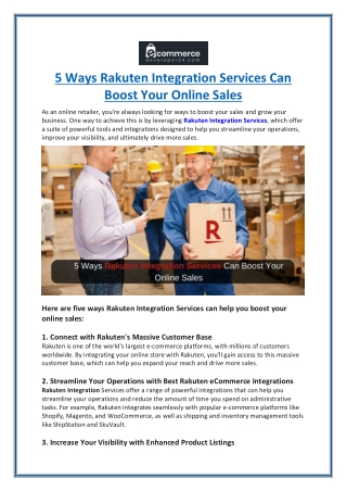 5 Ways Rakuten Integration Services Can Boost Your Online Sales