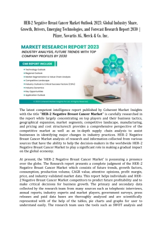 HER-2 Negative Breast Cancer Market Outlook 2023