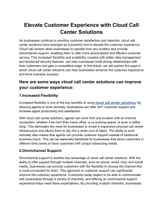 Elevate Customer Experience with Cloud Call Center Solutions.docx