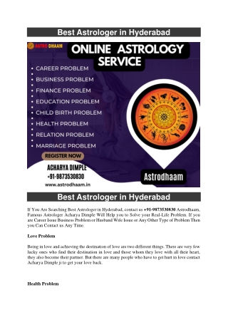 Best Astrologer in Hyderabad  91-9873530830