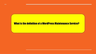 What is the definition of a WordPress Maintenance Service_