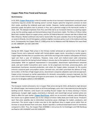 Copper Plate Price Trend and Forecast