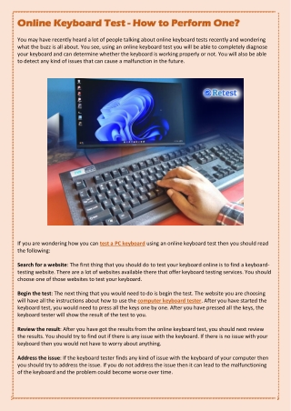 Online Keyboard Test - How to Perform One