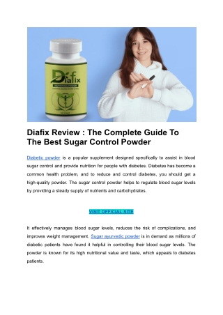 Diafix Review _ The Complete Guide To The Best Sugar Control Powder