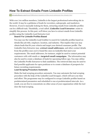 How To Extract Emails From LinkedIn Profiles